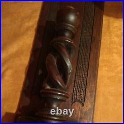Pair of 2 Vtg Hand Carved Wood Wall Sconces, Candle Holders