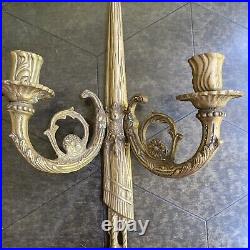 Pair of 2 mid 20th centure Metal wall candle stick holders 20