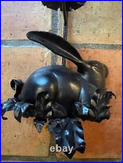 Pair of Antique Petite Choses Cast or Wrought Iron Rabbit Wall Candle Holders