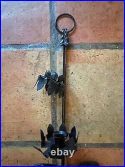 Pair of Antique Petite Choses Cast or Wrought Iron Rabbit Wall Candle Holders