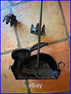 Pair of Antique Petite Choses Cast or Wrought Iron Rabbit Wall Candle Holders