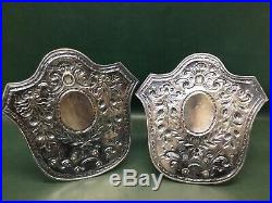 Pair of Antique Silverplate Double Arm Wall Sconces Candle Holders