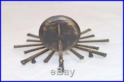 Pair of BRUTALIST Metal NAIL ART WALL SCONCE Candle Holder