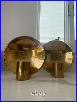 Pair of Colseth Norway brass modern wall candle sconces mid century Scandinavia