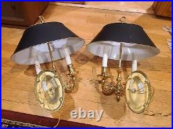 Pair of French Style Bouillotte Candlestick Wall Scones