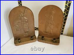 Pair of Hand made man/woman Early antique Copper 2 candle wall sconce sconces