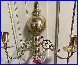 Pair of Holywood Regency Double Arm Candle Sconces Vintage Used Rare