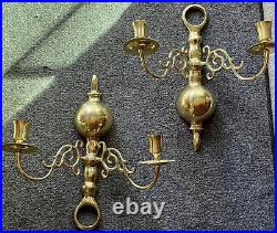 Pair of Holywood Regency Double Arm Candle Sconces Vintage Used Rare