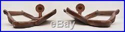 Pair of Mid Century Faux Wood Metal Mirror Wall Sconce Candle Holder Paneled VTG