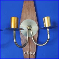 Pair of Mid-Century Modern Diamond Candle Wall Sconce