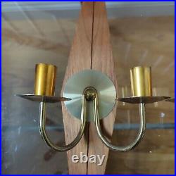 Pair of Mid-Century Modern Diamond Candle Wall Sconce