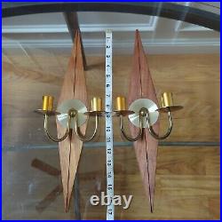 Pair of Mid-Century Modern Diamond Candle Wall Sconce