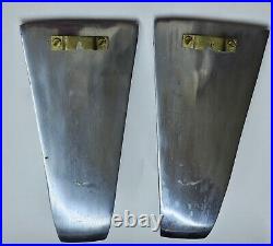 Pair of Silvertone Aluminum 10 Candle Wall Sconces Vintage Art Deco Scroll