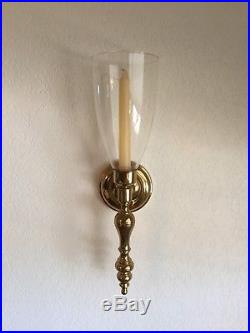Pair of Solid Brass Wall Sconces Candelabra Ethan Allen Candle Stick Holder