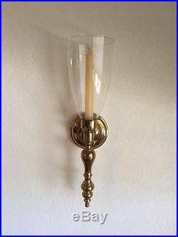 Pair of Solid Brass Wall Sconces Candelabra Ethan Allen Candle Stick Holder