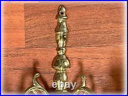 Pair of VIRGINIA METALCRAFTERS 2025 Brass Single Double Arm Candle Wall Sconces