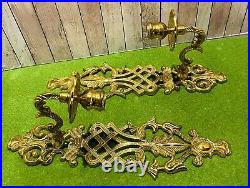 Pair of Vintage 15 Wall Hanging Candle Holder Wall Sconces Brass IA