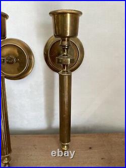Pair of Vintage Brass Candle Sconces Wall Candleholders