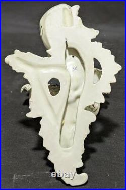 Pair of Vintage Ceramic Wall Sconces / Candle Holders Floral Detail