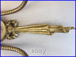 Pair of Vintage Estate Brass Wall Candleholder Sconces E10