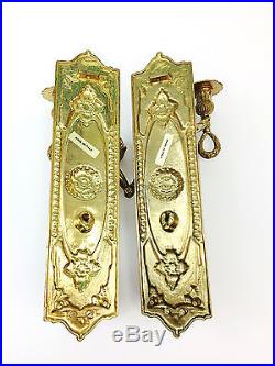Pair of Vintage Italian Italy Brass Cherub Putti Candlestick Candle Wall Sconce