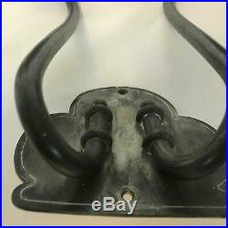 Pair of Vintage Pewter Double Arm Wall Sconces Candle Holders