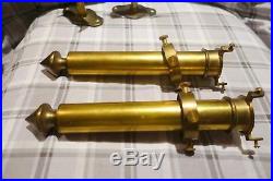 Pair of Vintage Ship Nautical Gimbal Brass Candle Holders Ship Wall Mount 1900s