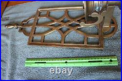 Pair of Vintage Wall mounted candle holder sconces Brass XL Art Deco window 20