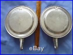 Pair of Woodbury Numbered Pewter Plate Type Wall Mount Candle Holders