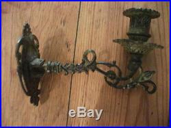 Pair vintage WALL SCONCES Art Nouveau candle holder Spanish antique SHIPS FREE