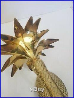 Palm Tree Brass Wall Sconces Heavy Candle Holders Hollywood Regency Decor 16