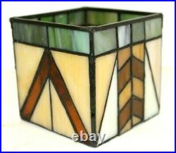 PartyLite Stained Glass Tealight Votive Set Of 6 Bankers Lamp, Wall Sconce Shade
