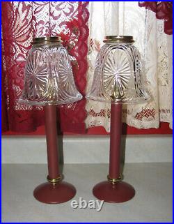 Partylite Burgundy Red Candle Lamp & Wall Sconce Stratford X-RARE 3PC Mix EUC