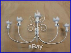 Partylite Party Lite 5 Candelabra candle holder For Wall sconce iron white