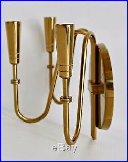 Parzinger Dorlyn Vtg Mid Century Brass Candelabra Candle Holder Wall Sconce MCM