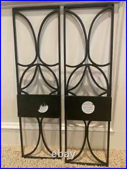 Pottery Barn Black Iron Wall Candle Holders Sconce Set of Two (2)