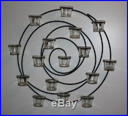 Pottery Barn Spiral Wrought Iron 16 Cup Wall Votive Candle Holder RETIRED RARE