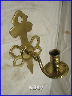 Pr Virginia Metalcrafters Brass Candlestick Holder Wall Sconces Candle Stick