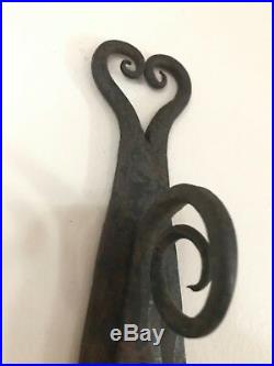 RARE 18th Century COLONIAL EARLY AMERICAN Wrought Iron Wall Candle Holder Sconce