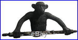 RARE Maitland Smith Bronze Monkey Wall Towel Holder STUNNING Shell Bar