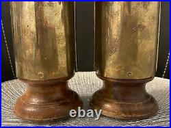 RARE Vintage Pair Brass Candel Holders Wall Mount