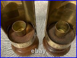 RARE Vintage Pair Brass Candel Holders Wall Mount