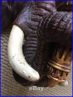 Rare AFRICAN ELEPHANT CANDLE HOLDERS WALL SCONCE SCULPTUREs