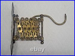 Rare Antique French Brass Ornate Accordion Wall Holder Sconce Candle Mirror