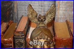 Rare Antique French Bronze Wall Sconce Candle Holder Minerva and Owl