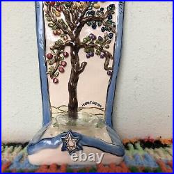 Rare VTG Blue Sky Clayworks Tealight Wall Hang Bird Tree By Heather Goldming