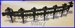 Rare Vintage 7 Candle Light Wall Sconce Wrought Iron Holder Gothic Black