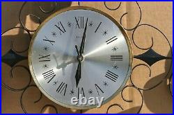 Rare Vintage ELGIN Metal Wall Clock with2 Candle Holder By ELGIN MADE IN GERMANY
