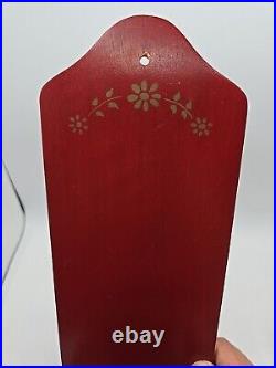 Rare Vintage Handmade Wooden Wall Hanging Candle Holder With Match Drawer