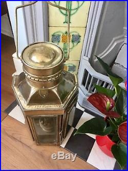 Reclaimed Pair Of Brass Wall Half Lanterns Lights Candle Holders Oil Stunning